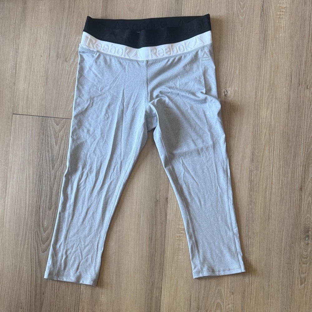 Reebok Women's Gray Capris with Black Waistband